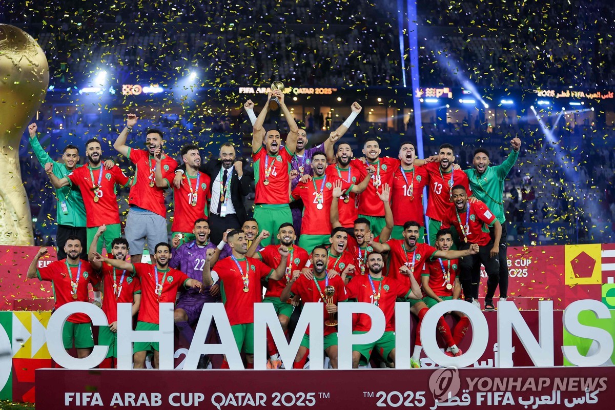 '아프리카 신흥 강호' <b>모로코</b>, 요르단 꺾고 FIFA <b>아랍컵 우승</b>