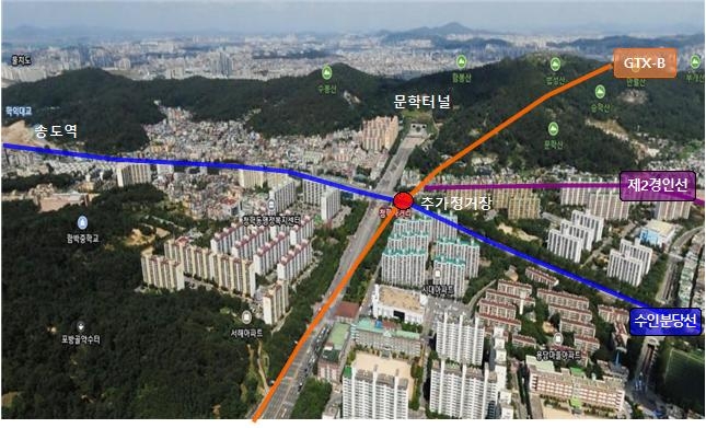 GTX-B 추가 정거장 항공사진 [인천시 제공.재판매 및 DB 금지]
