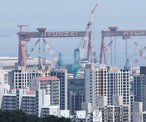 This file photo shows a HD Hyundai Heavy Industries Co. shipyard in the southeastern city of Ulsan o