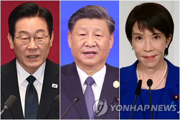 한중일 정상 이재명 대통령(왼쪽부터),<a href=