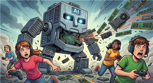 램·GPU 수요 빨아들이는 AI [제미나이(Gemini) 생성 이미지]