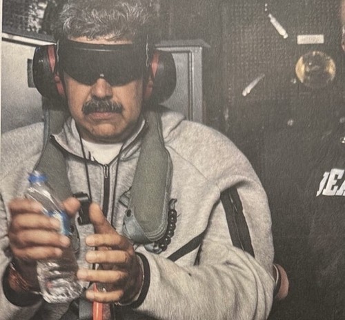 트럼프 美대통령이 공개한 마두로 베네수엘라 대통령 사진 (워싱턴=연합뉴스) 도널드 트럼프 미국 대통령이 3일(현지시간) 미군이 기습적인 군사 작전으로 체포한 니콜라스 마두로 베네수엘라 대통령의 근황 사진을 사회관계망