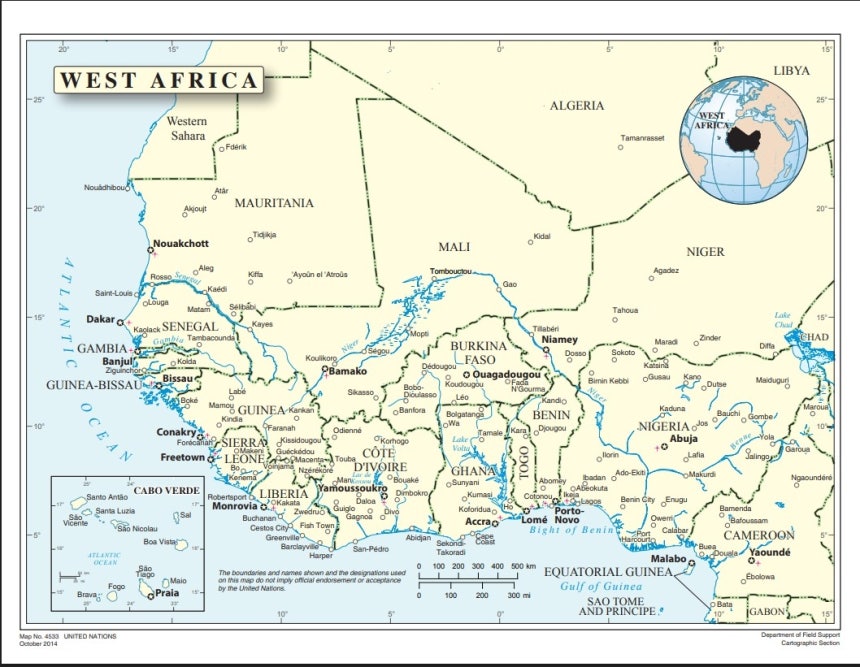 서아프리카 지도
[UN 제공. 재판매 및 DB 금지]