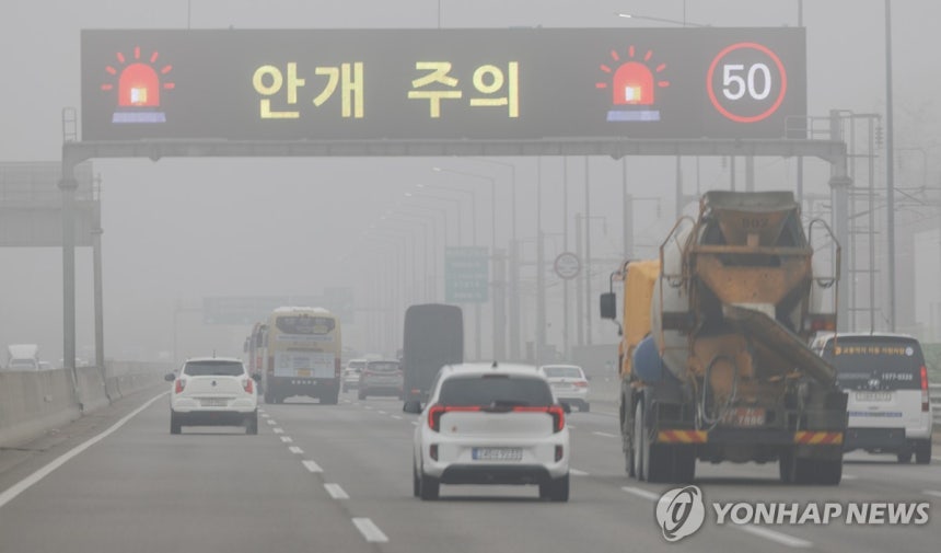 짙은 안개 서행 운행 [연합뉴스 자료사진]
