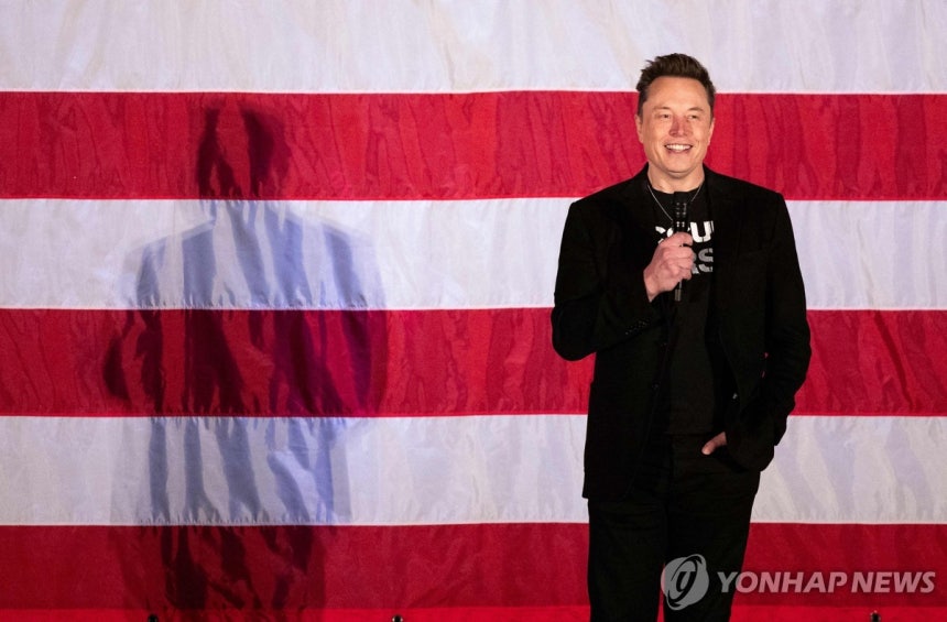 성조기 앞에 선 일론 머스크 [AFP 연합뉴스 자료사진.재판매 및 DB 금지]
