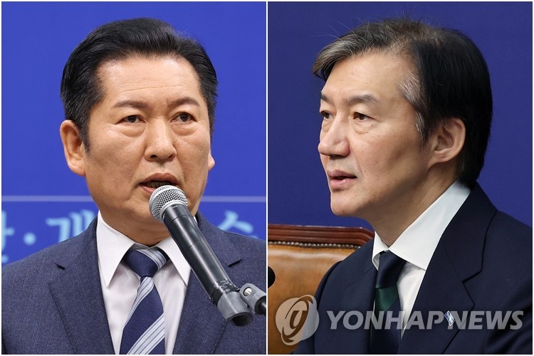 더불어민주당 정청래 대표(왼쪽)와 조국혁신당 조국 대표 [연합뉴스 자료사진]