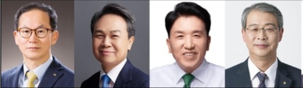 4대 금융지주 회장 (왼쪽부터) 양종희 KB금융 회장,진옥동 신한금융 회장,함영주 하나금융 회장,임종룡 우리금융 회장 [각 금융그룹 제공.재판매 및 DB 금지]