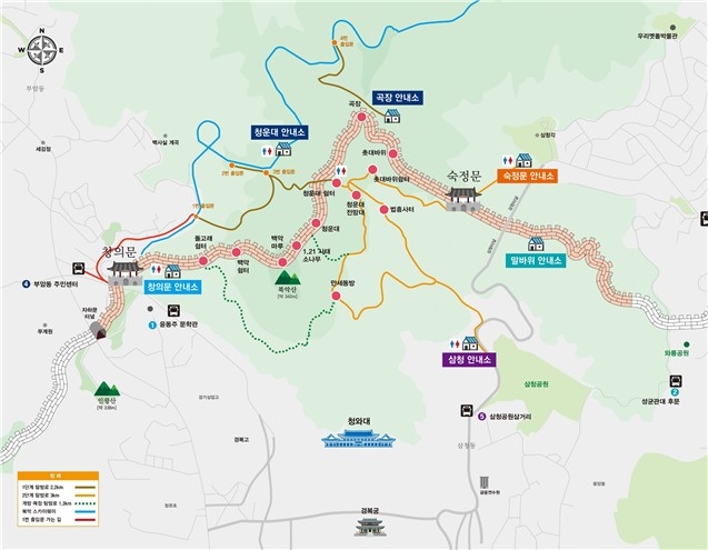 북악산 탐방로 지도 [대통령경호처 제공. 재판매 및 DB 금지]