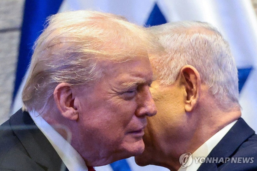 도널드 트럼프 미국 대통령(왼쪽)과 베냐민 네타냐후 이스라엘 총리(오른쪽) [로이터 연합뉴스 자료사진.재판매 및 DB 금지]