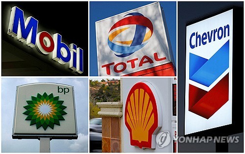 주요 상장 석유기업들의 로고
(로이터=연합뉴스 자료사진) BP, 쉐브론, 엑손모빌, 로열더치쉘, 토털 등 주요 상장 석유기업들의 로고. 2026.3.30.
