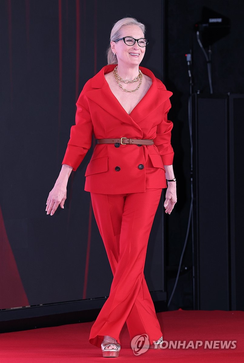 런웨이 걷듯 무대 오르는 메릴 스트리프 (서울=연합뉴스) 이재희 기자 = 영화 