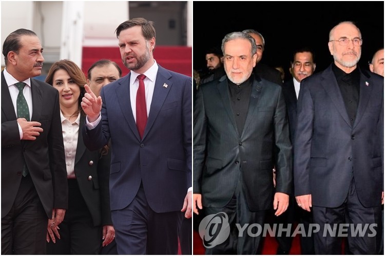 미국 대표단(왼쪽)과 이란 대표단
[AP·EPA=연합뉴스 자료사진. 재판매 및 DB 금지]