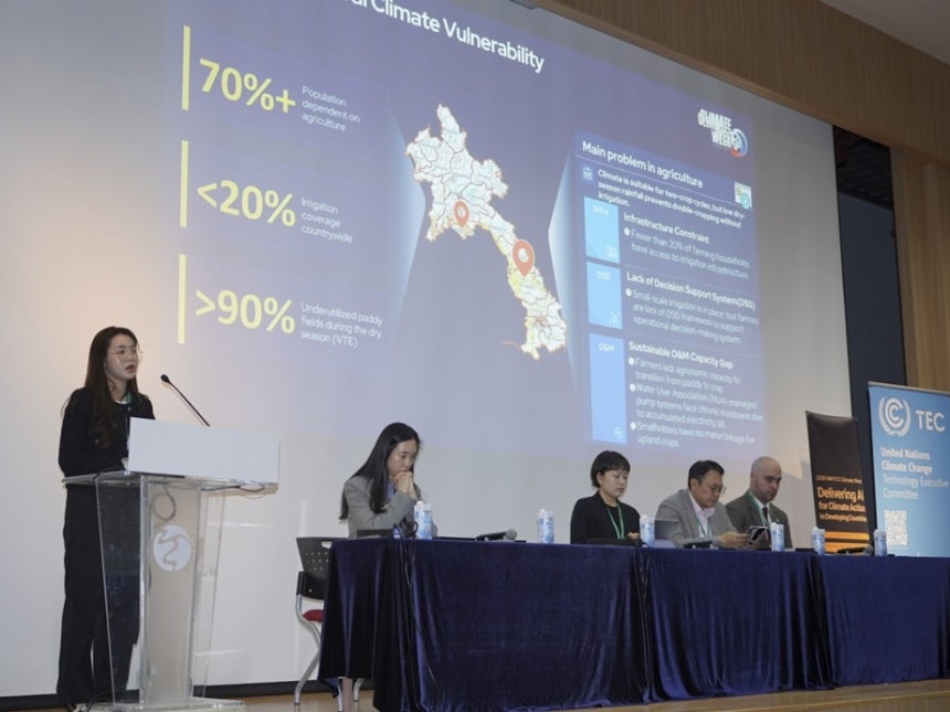 코이카,UNFCCC 기후주간에 AI 기후행동 세션 코이카와 유엔기후변화협약(UNFCCC)이 개최한 '개발도상국 기후행동을 위한 AI활용' 공식 세션에서 '기후행동을 위한 AI: 다양한 영역에서의 해결책'을 주제로 