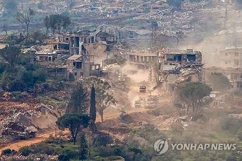 전쟁으로 파괴된 레바논 남부 마을 [AFP 연합뉴스.재판매 및 DB 금지]