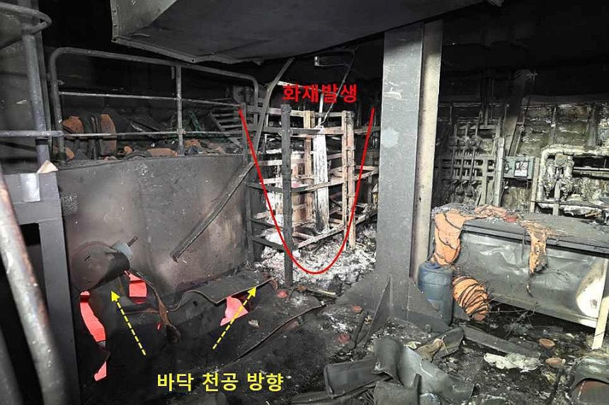 공개된 HMM 나무호 화재 현장 (서울=연합뉴스) 지난 4일 호르무즈 해협에서 일어난 한국 선박 화재 사건은 미상 비행체의 타격에서 비롯됐다고 정부가 밝혔다.외교부는 10일 이 같은 내용의 정부 합동 조사 