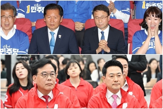 민주당의 압승 분위기? 출구조사 11:1 스코어 실화냐