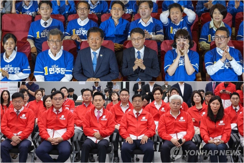 민주 11곳·국힘 1곳 승리, 경합 4곳…방송3사 출구조사(종합)