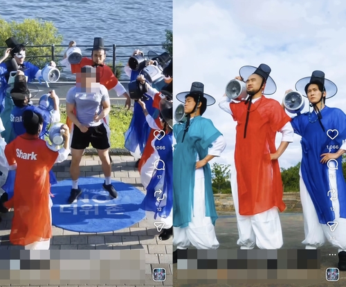 더위 식혀주는 '선풍기 퍼포먼스'
[인스타그램 'sharkhome.kr' 릴스 캡처. 재판매 및 DB 금지]