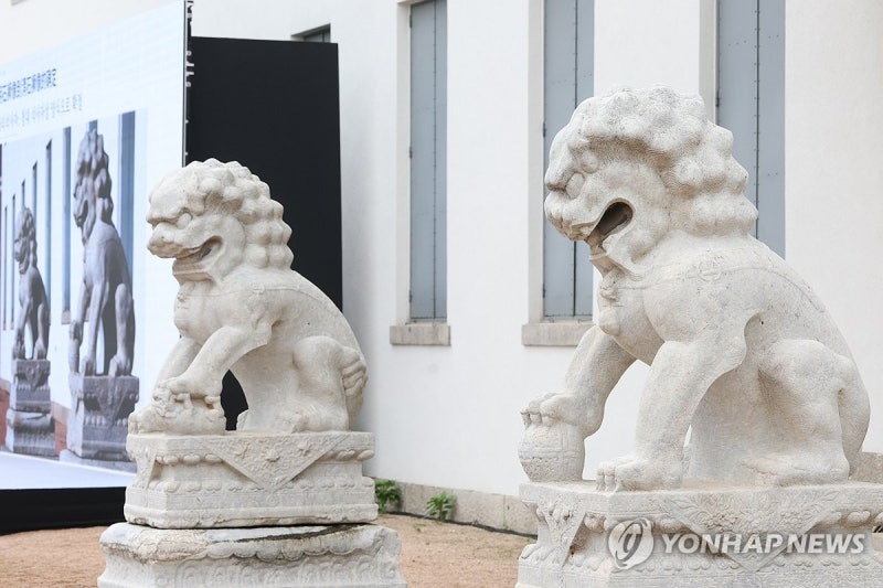 中 돌아가는 <b>간송</b> 석사자상…"문화유산, 본래 자리서 가장 빛나"(종합)