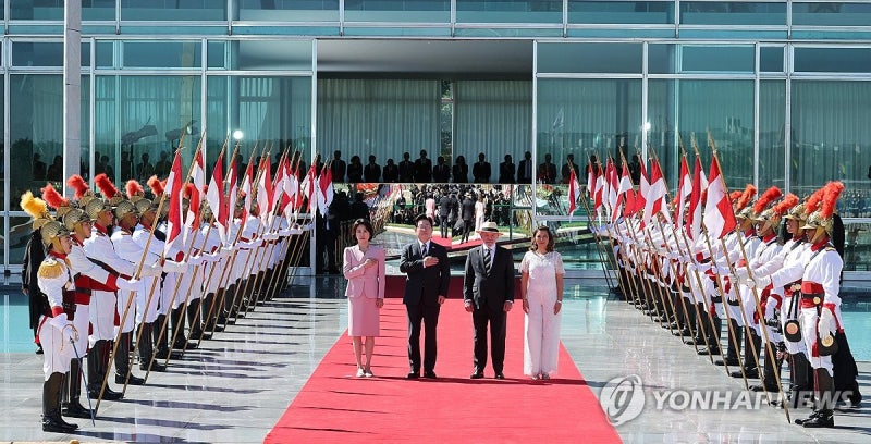 <b>이재명</b> 대통령 <b>브라질 국빈 방문</b> 환영식