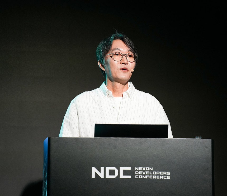 환영사 하는 이정헌 넥슨 일본법인 대표
(성남=연합뉴스) 김주환 기자 = 이정헌 넥슨 일본법인 대표가 16일 경기 성남시 경기창조경제혁신센터에서 열린 '넥슨 개발자 콘퍼런스 2026' 기조 강연에서 환영사를 하고 있