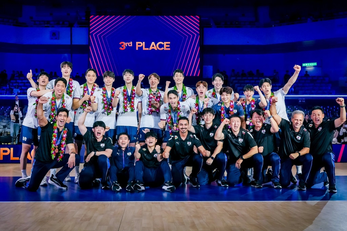 남자배구, 호주 꺾고 아시아선수권 3위…2027 월드컵 진출(종합2보)