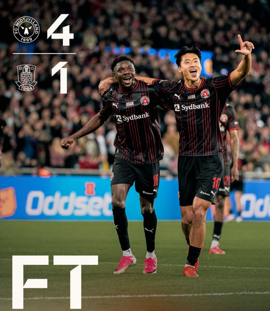 '1기 모레노호' 발탁 <b>조규성 2도움</b> 활약…미트윌란은 4-1 대승