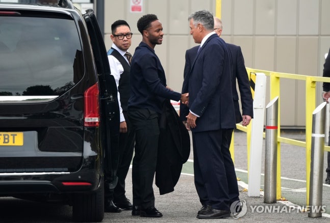 법원에 출석한 라힘 스털링[AP=연합뉴스. 재판매 및 DB 금지]
