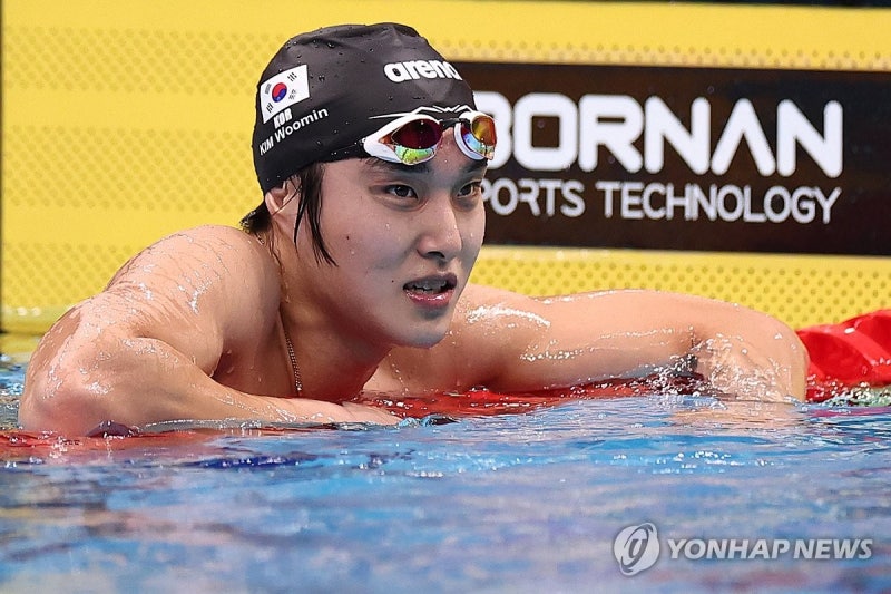 [아시안게임] '어깨 부상' <b>김우민</b>, 결국 자유형 <b>800ｍ</b> 출전 <b>포기</b>