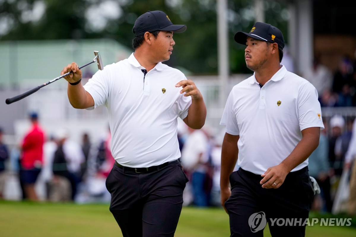 <b>김시우</b>·<b>김주형</b>, 프레지던츠컵 첫날 <b>승리</b>…인터내셔널팀, 2승3패