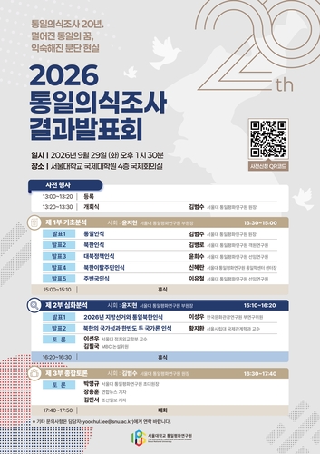 통일의식조사 결과발표회 포스터 [서울대 제공.재판매 및 DB 금지]