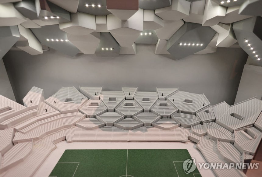 2024년 제시된 네옴 스타디움 모형 [로이터=연합뉴스 자료사진.재판매 및 DB 금지]