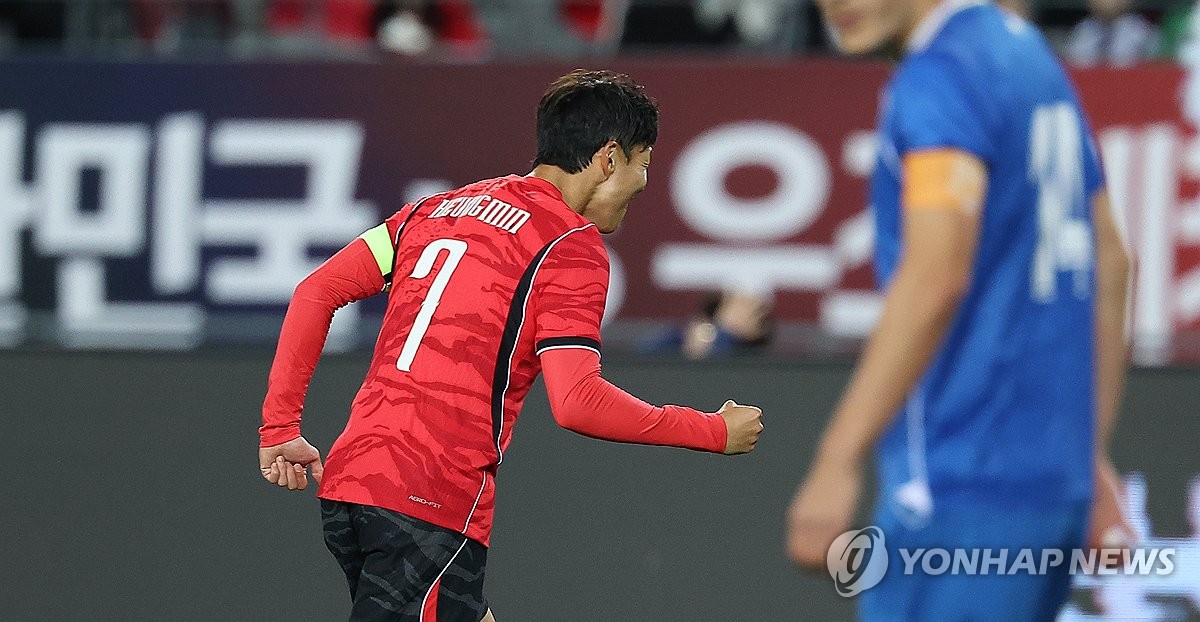 A매치 최다 <b>59호 골</b> 넣는 <b>손흥민</b>