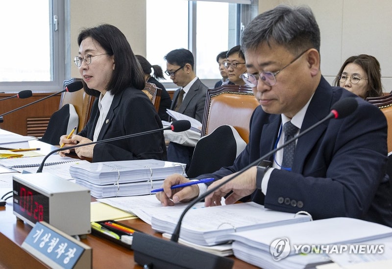 <b>이미선 기상청장</b>, 국감에서 질의에 답변