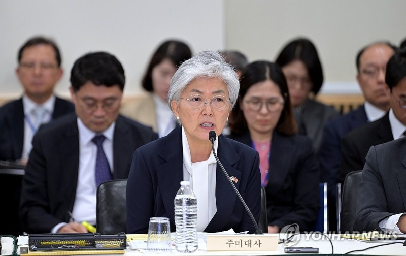 주미대사관 "<b>강경화</b> 'DMZ 지뢰 <b>발언</b>', 정전협정 위반 강조 취지"