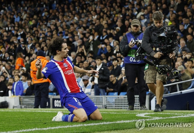 PSG 비티냐의 골 세리머니[로이터=연합뉴스]
