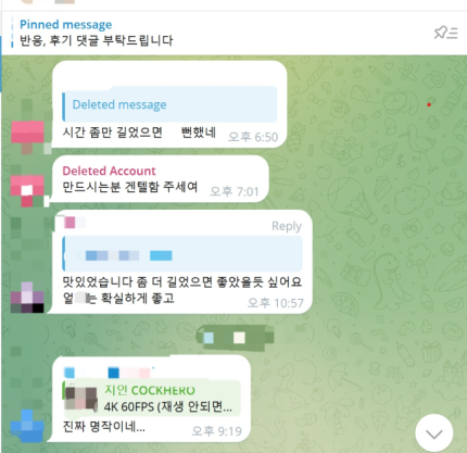 ▲딥페이크 성착취를 게임으로 제작한 '콕히어로' 채팅방ⓒ프레시안(박상혁)