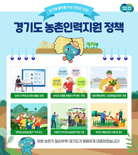 ▲농촌 인력부족 지원 홍보문 ⓒ경기도