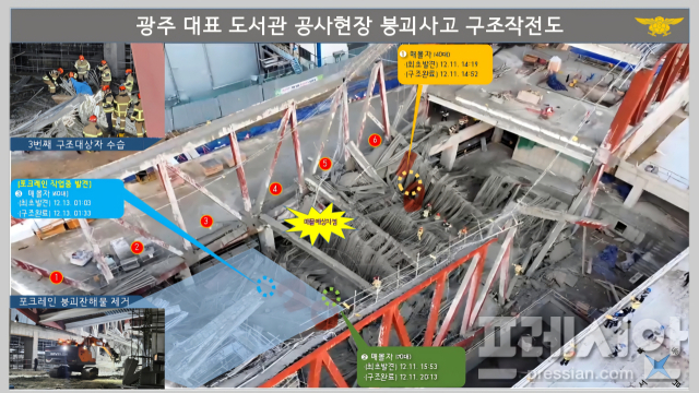 ▲광주대표도서관 구조작전도ⓒ광주지역대책본부