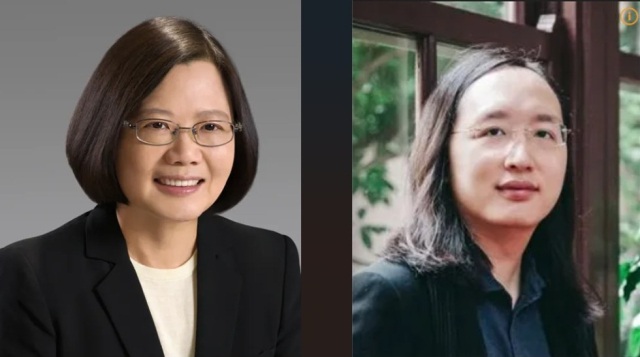 ▲ 2016년 취임한 대만 최초의 여성 총통 차이잉원(蔡英文)과 그가 임명한 35세의 트랜스젠더 장관 탕펑(唐鳳).한국 최초의 여성 대통령이 박정희 전 대통령의 딸이었던데 비해,대만 최초의 여성 총통은 소수 집단