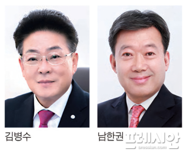 ▲김병수 전 군수(좌), 남한권 현 군수(우) ⓒ프레시안 DB