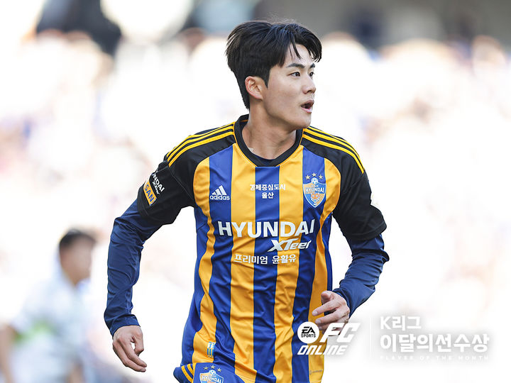 <b>울산</b> 우승 자축골 넣은 <b>설영우</b>, 생애 첫 이달의 선수상