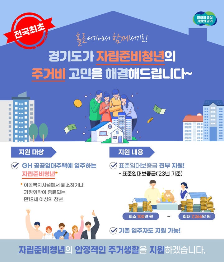 경기도, 자립준비청년 <b>임대보증금 전액 지원</b> '전국 최초'