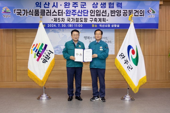 <b>익산시</b>-<b>완주군</b> '<b>국가식품클러스터</b> 인입선' 철도 구축 협력