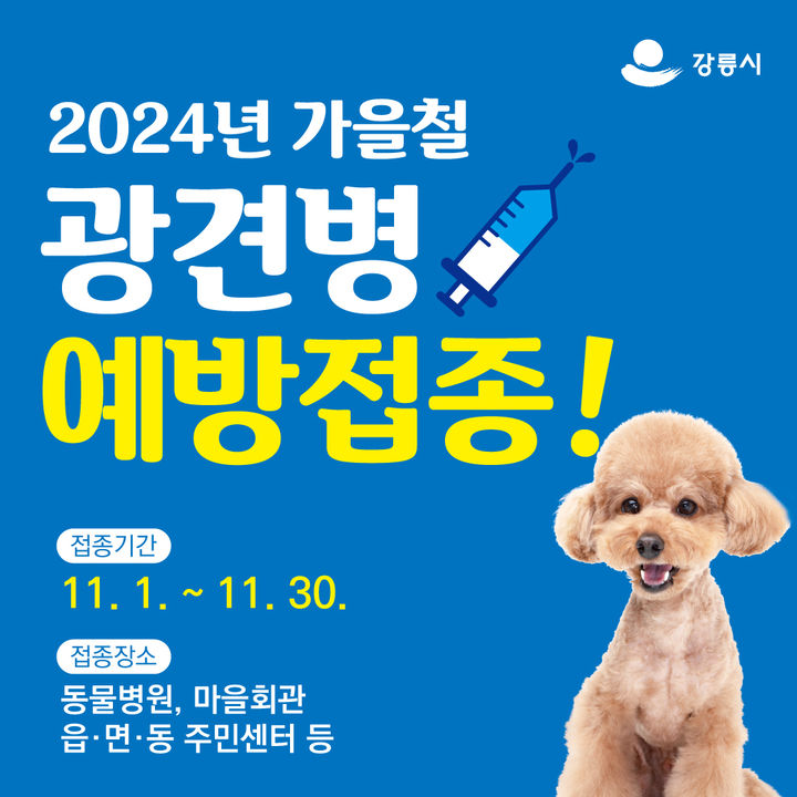 [Gangneung=Newsis] Gangneung City’s poster for rabies vaccination in autumn. (Photo provided by Gangneung City) *Resale and DB prohibition