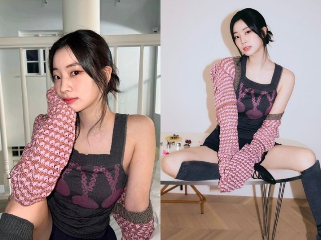 트와이스 다현, 민소매에 귀여운 포즈