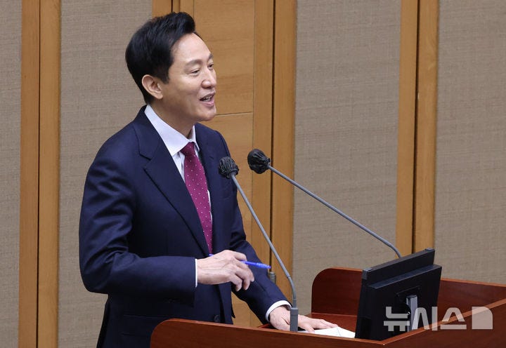 <b>오세훈</b> "<b>중도 보수</b> 선언 <b>이재명</b>…세 가지 실천하면 진정성 인정"