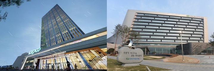 KEPCO總部（左）和韓國水電公司總部。（Newsis DB） *禁止轉售和DB