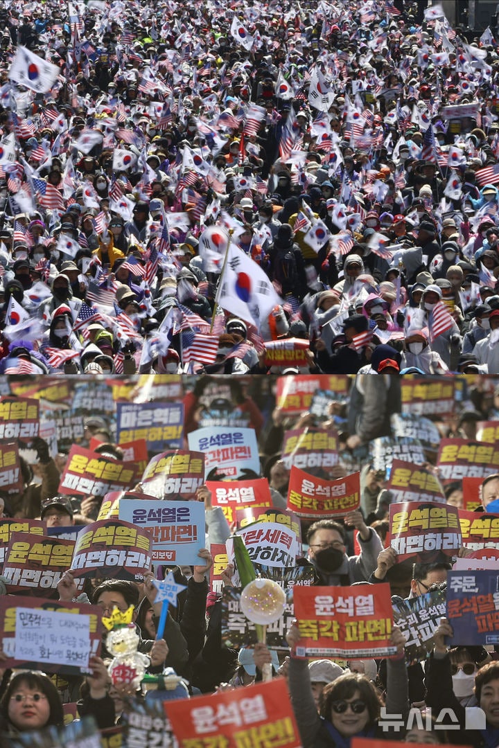 尹<b>파면</b>에도 주말 <b>집회</b> 계속…'사회 대개혁' vs '탄핵 무효'