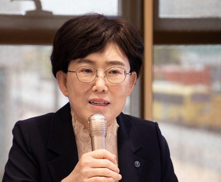 [세종=뉴시스] 최연혜 한국가스공사 사장이 22일 기자간담회에서 발언을 하고 있다.(사진=가스공사 제공) *재판매 및 DB 금지
